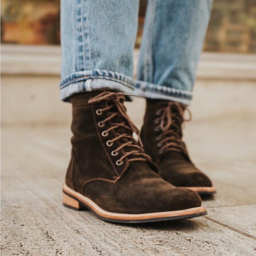 *RARE* Nisolo Amelia All Weather Suede Boots in Olive